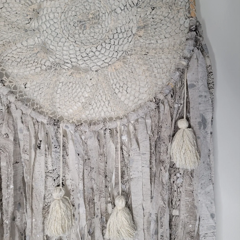Large Tie Dye Denim Tasselled Dreamcatcher ✨️ NWT